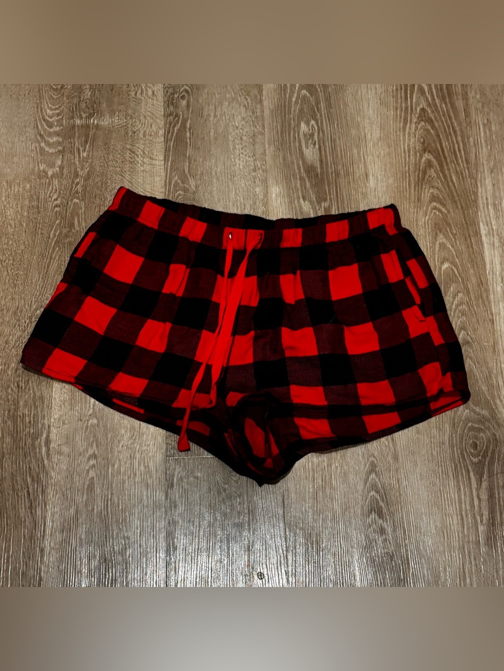 Women's Red and Black Plaid Lounge Shorts - Cozy Sleepwear